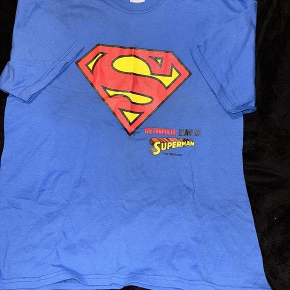 Blue Superman Logo T-Shirt size large - Picture 6 of 14